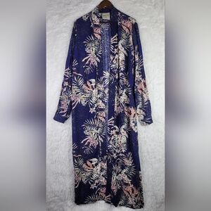 Orttu Med Floral Long Maxi Cardigan Maximalism AOP Androgynous Gender Fluid